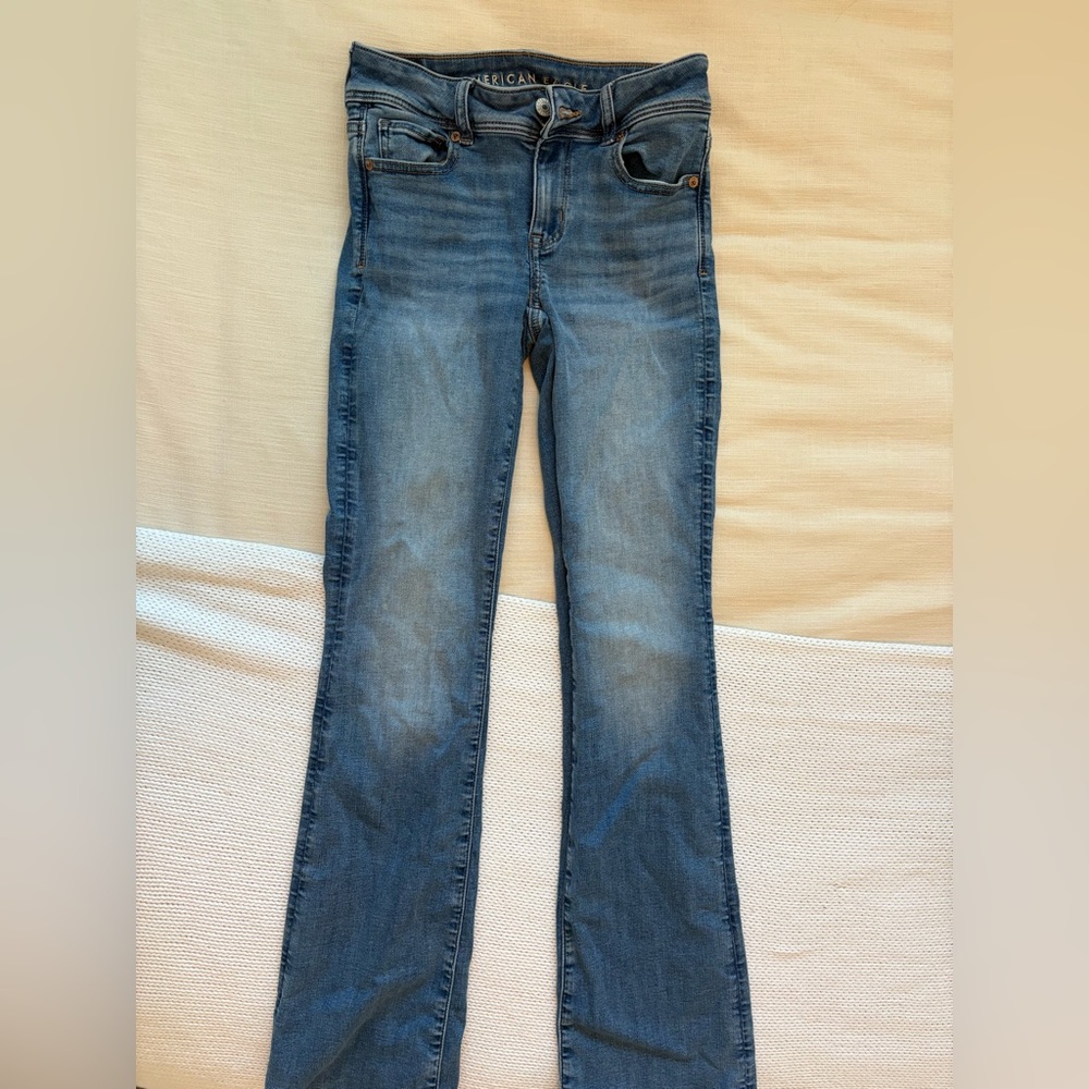 American Eagle Outfitters Blue Kick Boot Jeans